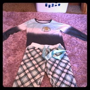 Justice girls size 10 emoji pajamas